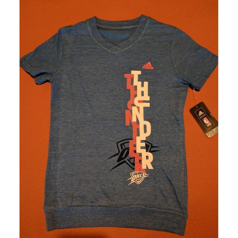 Adidas Girl's M 10/12 OKC Oklahoma City Thunder Go-To Tee Top T-Shirt NEW